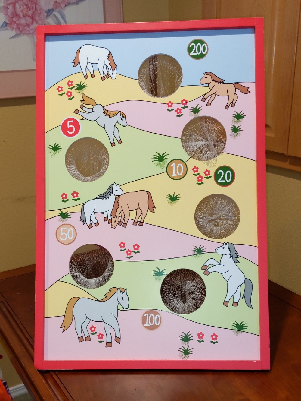 Y2K Beanbag Toss Pony Horse Theme Framed Girls Party Game Adorable